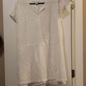 Liz C XL white eyelet sheath dress